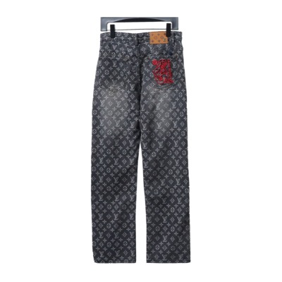  Louis Vuitton full print distressed Jeans 02