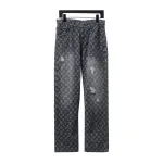  Louis Vuitton full print distressed Jeans