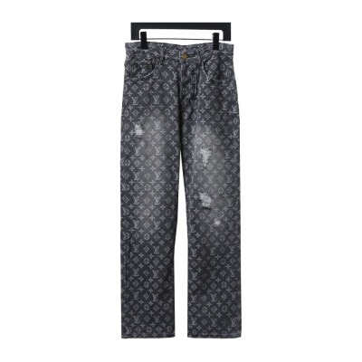  Louis Vuitton full print distressed Jeans 01