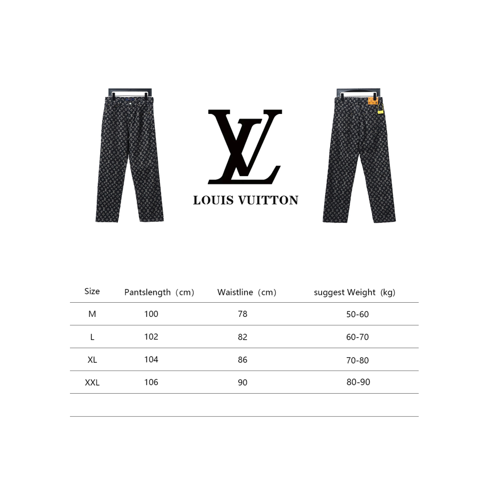  Louis Vuitton full print simple full print jacquard logo Jeans