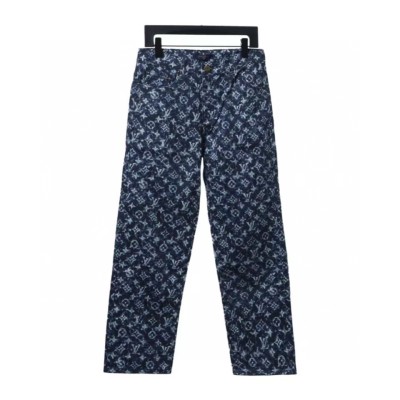  Louis Vuitton full print tie-dye polka dot monogram Jeans 01