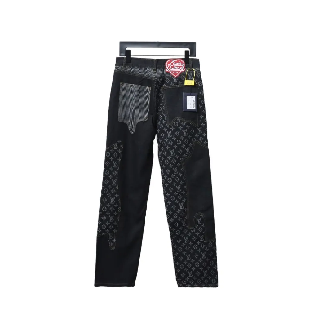 l**is V*t*n joint nigo patchwork contrast color jeans