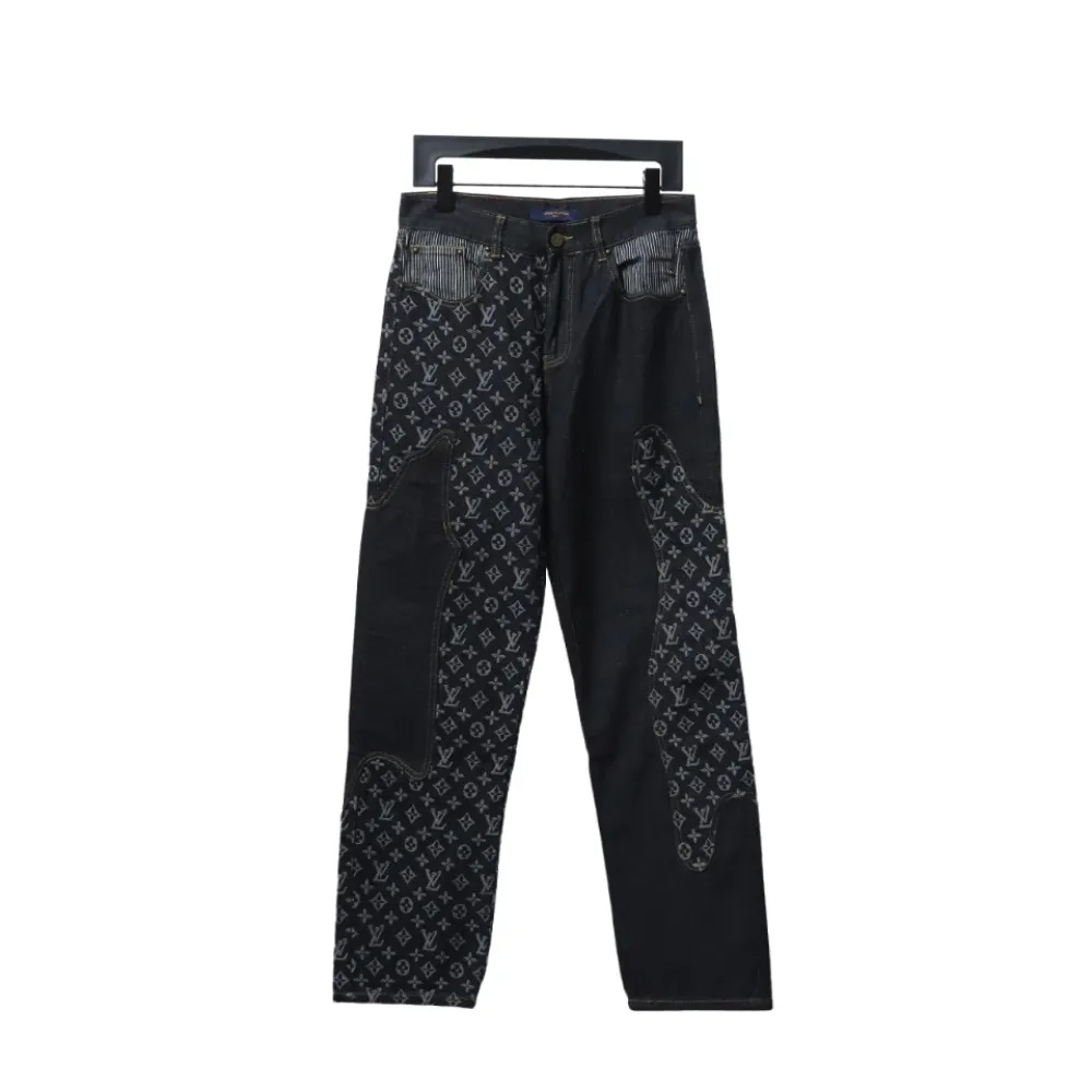 l**is V*t*n joint nigo patchwork contrast color jeans
