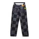  Louis Vuitton NIGOX joint checkerboard full print Jeans 1