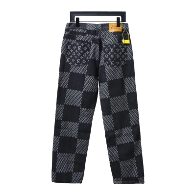 Louis Vuitton NIGOX joint checkerboard full print Jeans 1 02