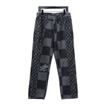  Louis Vuitton NIGOX joint checkerboard full print Jeans 1