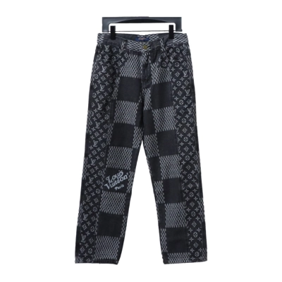 Louis Vuitton NIGOX joint checkerboard full print Jeans 1 01