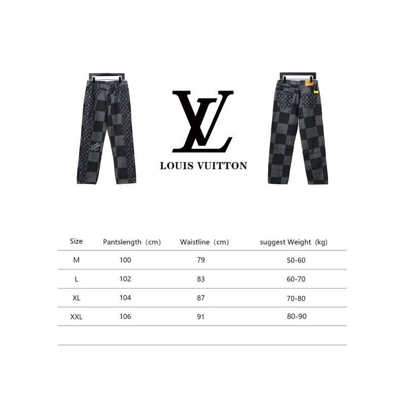  Louis Vuitton NIGOX joint checkerboard full print Jeans 1