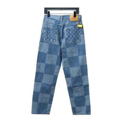  Louis Vuitton NIGOX joint checkerboard full print Jeans 2 02