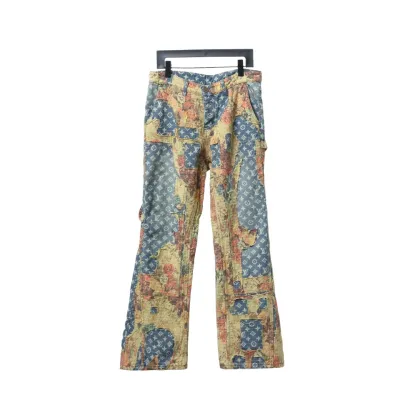 Louis Vuitton retro patchwork rose Jeans 01