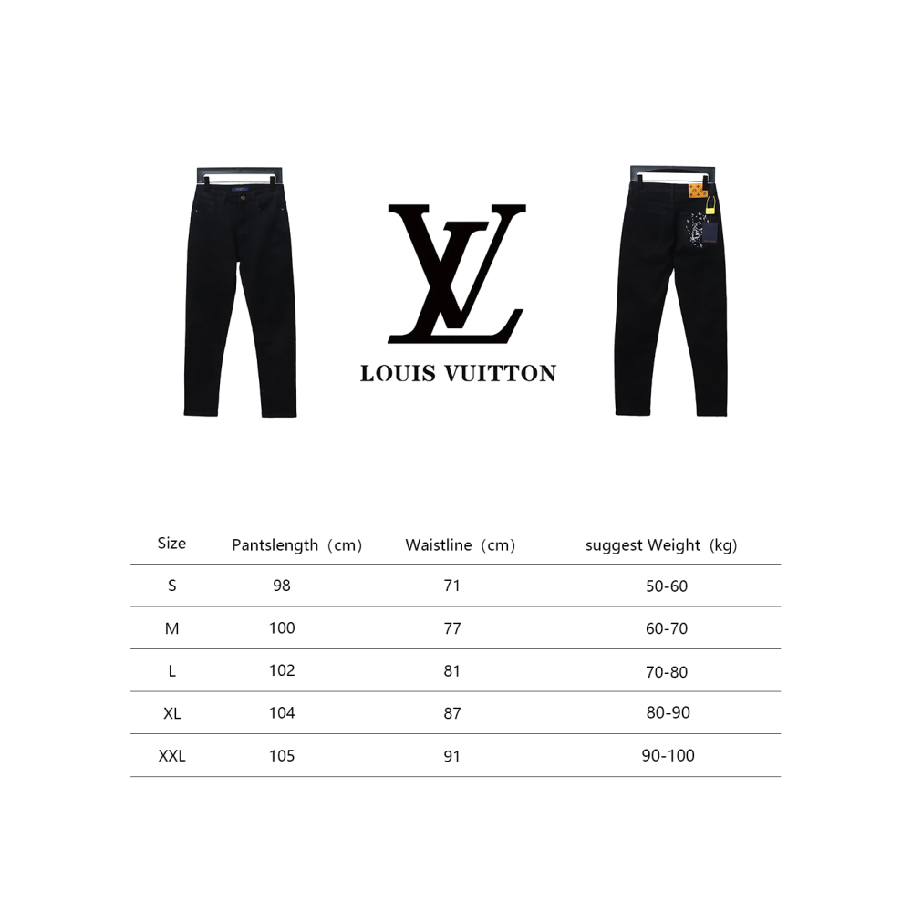  Louis Vuitton scattered embroidery Jeans