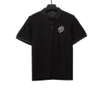  Louis Vuitton signature letter embroidery POLO black