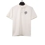  Louis Vuitton signature letter embroidery POLO white
