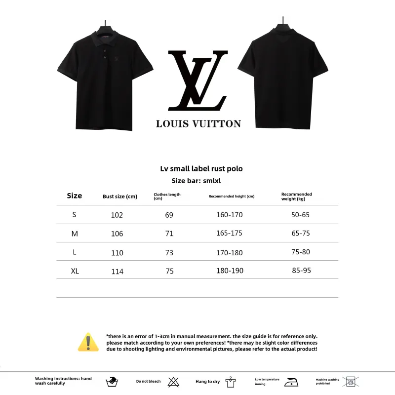 Louis Vuitton small logo embroidery POLO black