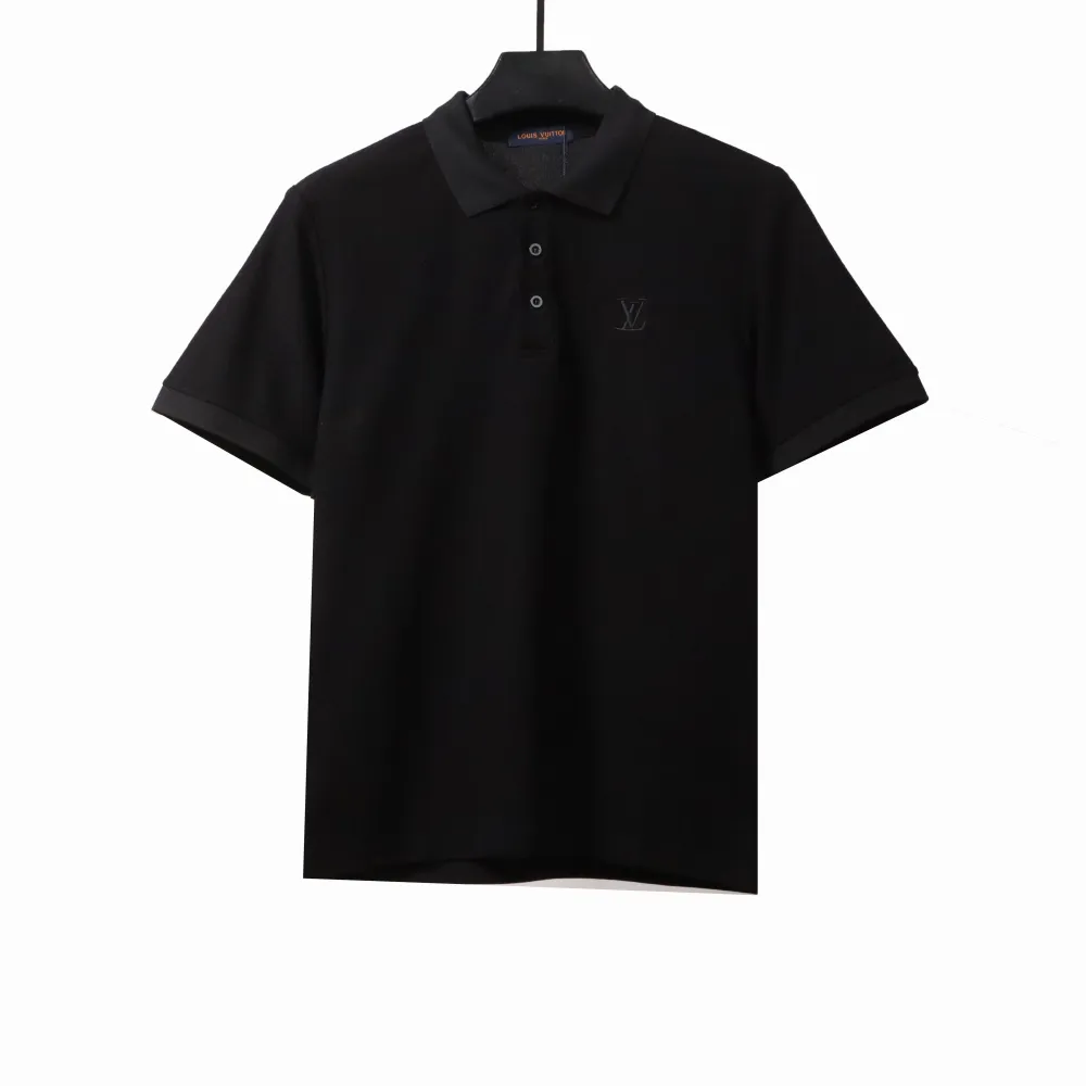 Louis Vuitton small logo embroidery POLO black