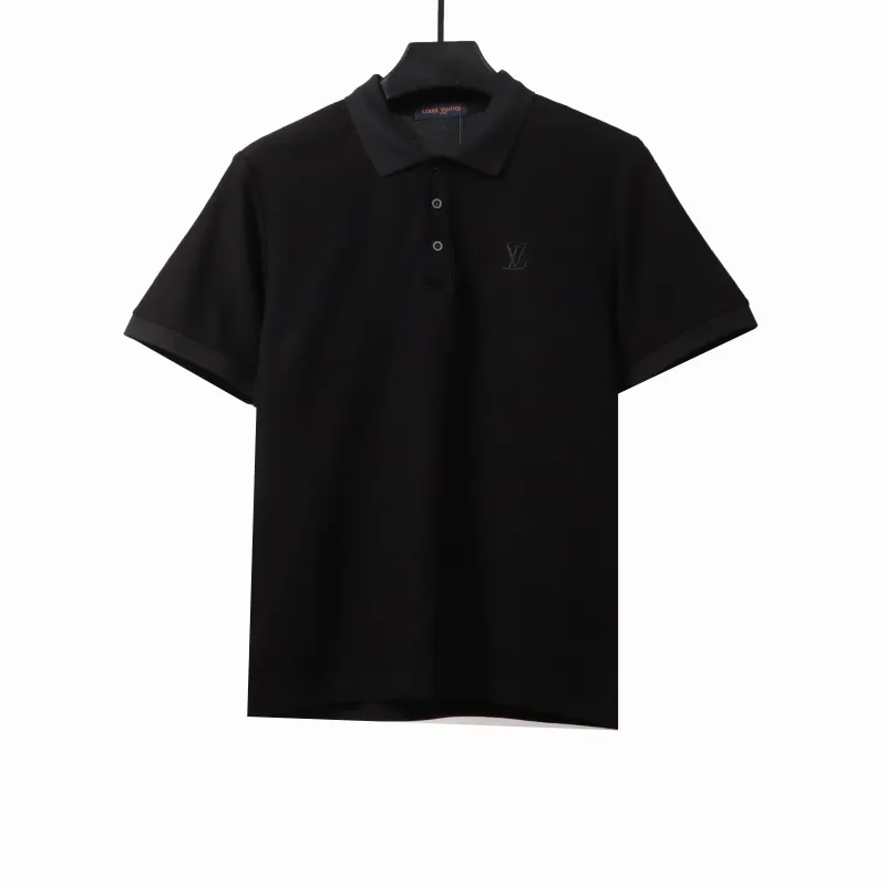 Louis Vuitton small logo embroidery POLO black