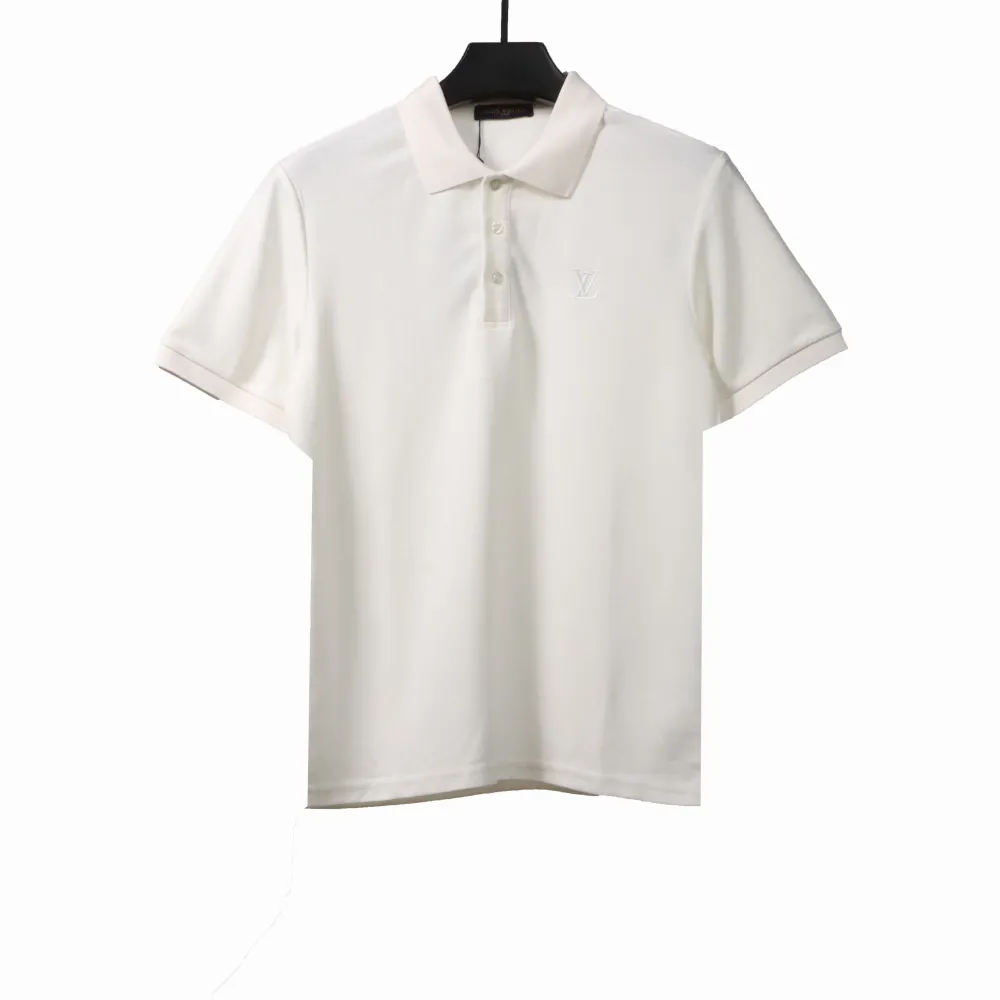  Louis Vuitton small logo embroidery POLO white
