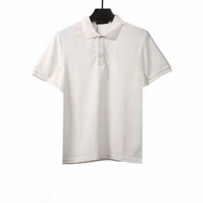 Louis Vuitton small logo embroidery POLO white 01