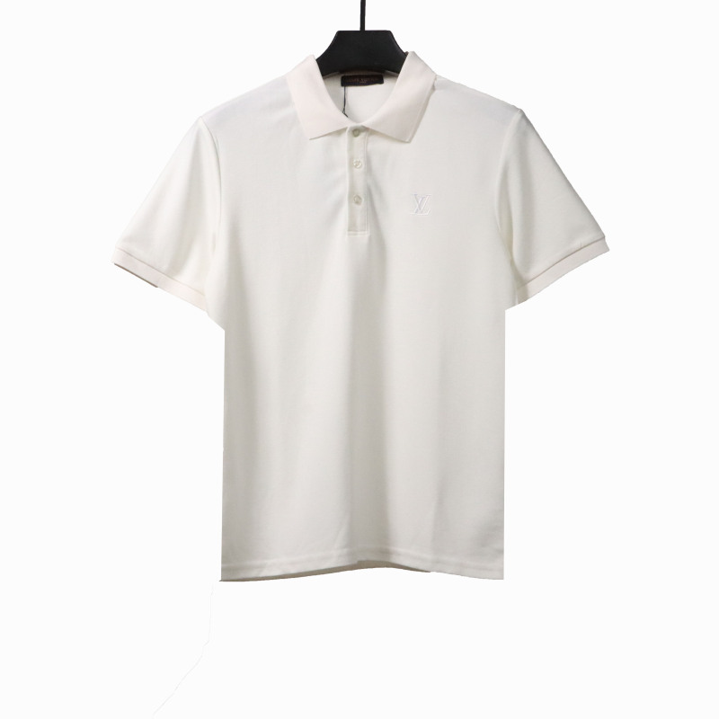 Louis Vuitton small logo embroidery POLO white