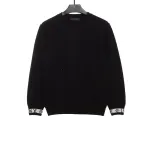 Louis Vuitton solid color cuff letter jacquard logo round neck sweater 1