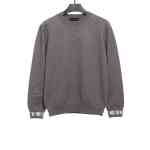 Louis Vuitton solid color cuff letter jacquard logo round neck sweater 2