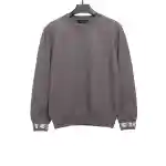  Louis Vuitton solid color cuff letter jacquard logo round neck sweater 2