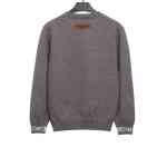 Louis Vuitton solid color cuff letter jacquard logo round neck sweater 2
