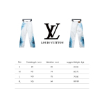  Louis Vuitton starry sky spray blue and white gradient Jeans