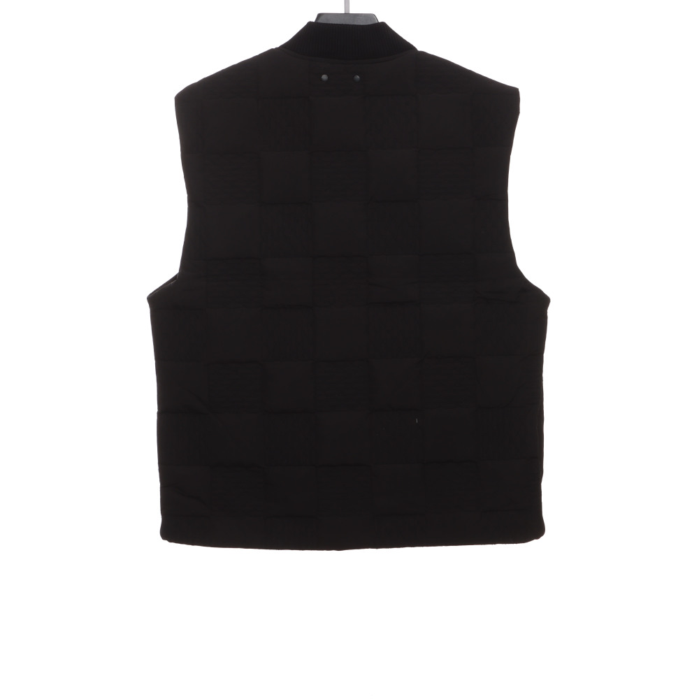  Louis Vuitton three-dimensional checkerboard cotton Vest Down Jacket black