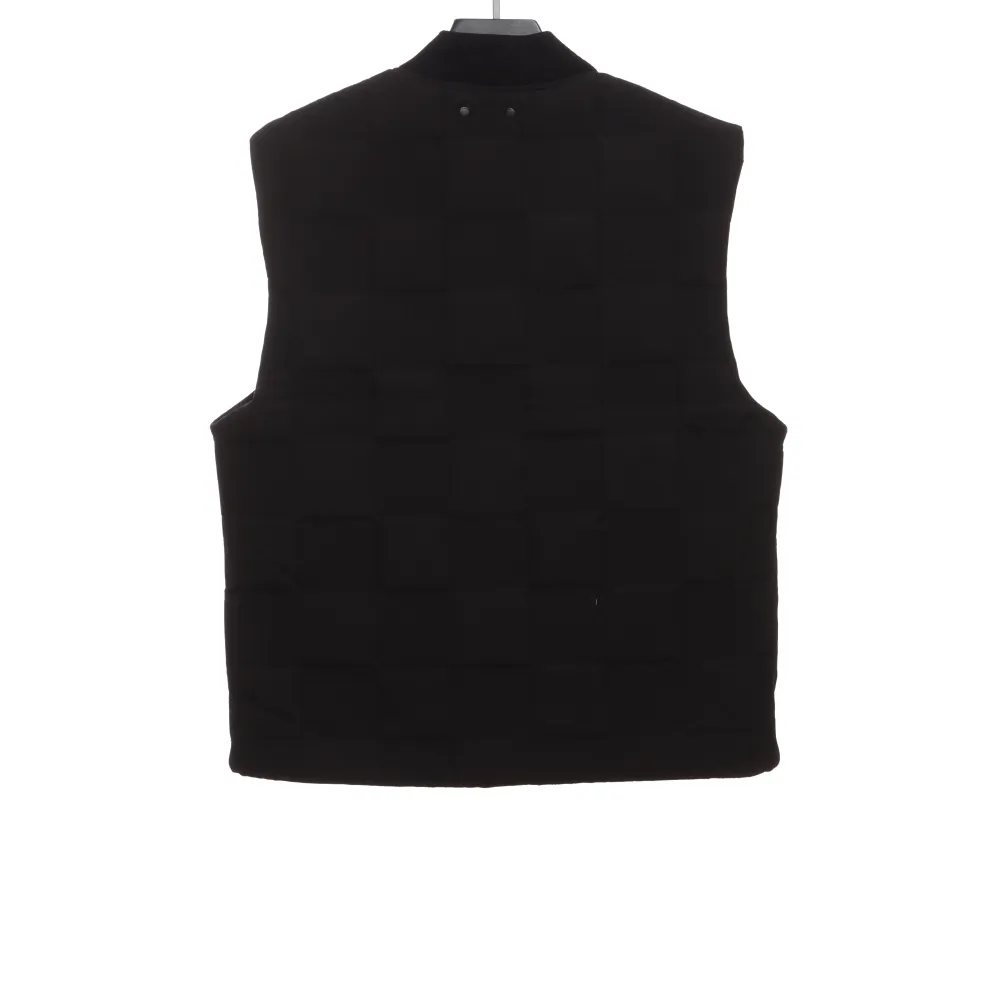 Louis Vuitton three-dimensional checkerboard cotton Vest Down Jacket black