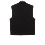  Louis Vuitton three-dimensional checkerboard cotton Vest Down Jacket black