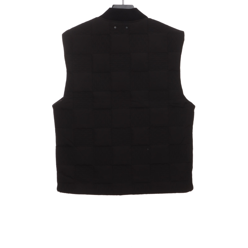 Louis Vuitton three-dimensional checkerboard cotton Vest Down Jacket black