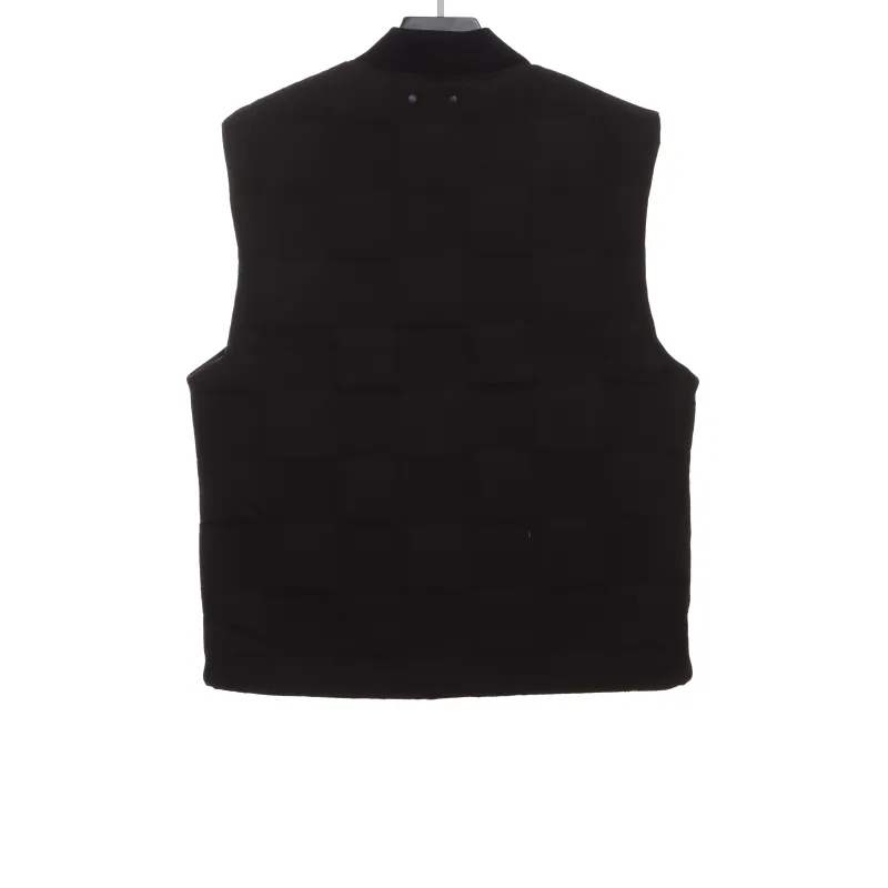Louis Vuitton three-dimensional checkerboard cotton Vest Down Jacket black