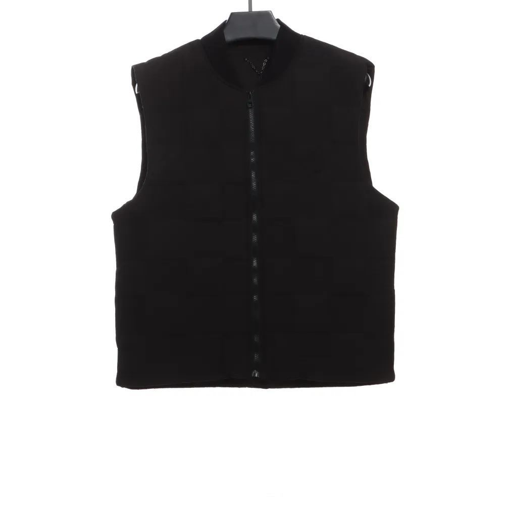 Louis Vuitton three-dimensional checkerboard cotton Vest Down Jacket black