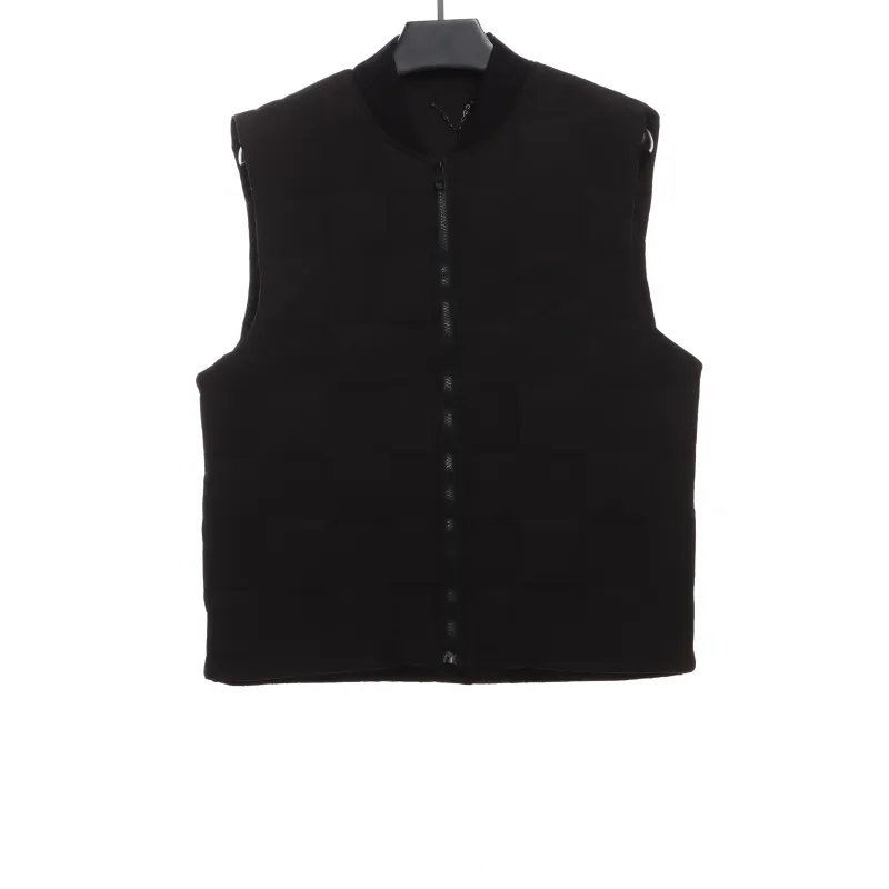 Louis Vuitton three-dimensional checkerboard cotton Vest Down Jacket black