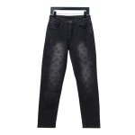  Louis Vuitton washed monogram torn Jeans