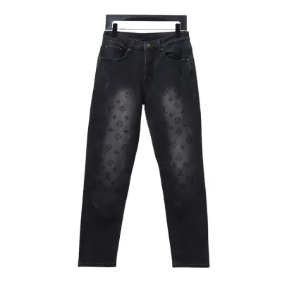 Louis Vuitton washed monogram torn Jeans 01