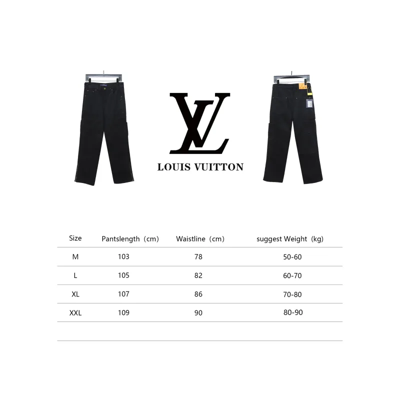  Louis Vuitton white embossed Jeans work pants