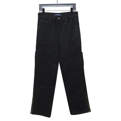  Louis Vuitton white embossed Jeans work pants 01