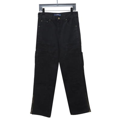Louis Vuitton white embossed Jeans work pants 01