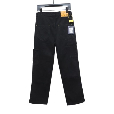  Louis Vuitton white embossed Jeans work pants 02