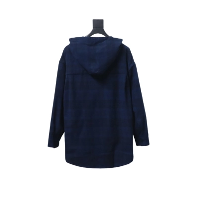 Balenciaga23AW flannel plaid hooded jacket 02
