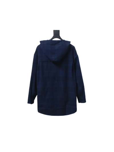  Balenciaga23AW flannel plaid hooded jacket 02