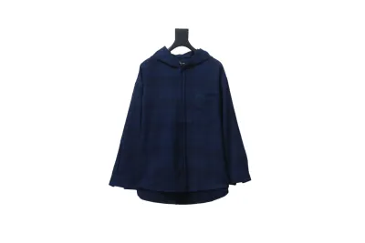  Balenciaga23AW flannel plaid hooded jacket 01