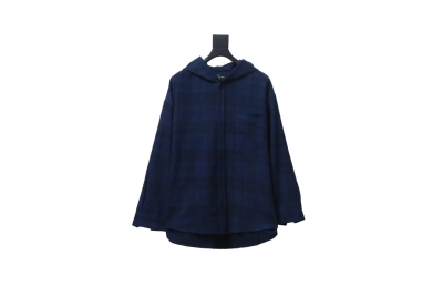  Balenciaga23AW flannel plaid hooded jacket 01
