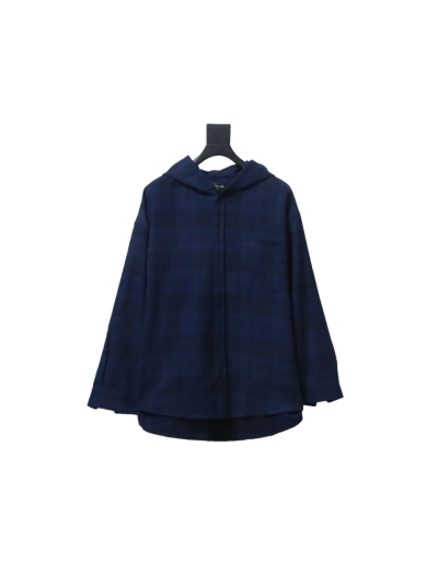  Balenciaga23AW flannel plaid hooded jacket 01