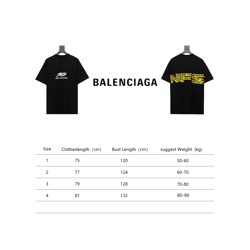 Balenciaga 24ss Gathering Print Back Tape Printed T-Shirts 2