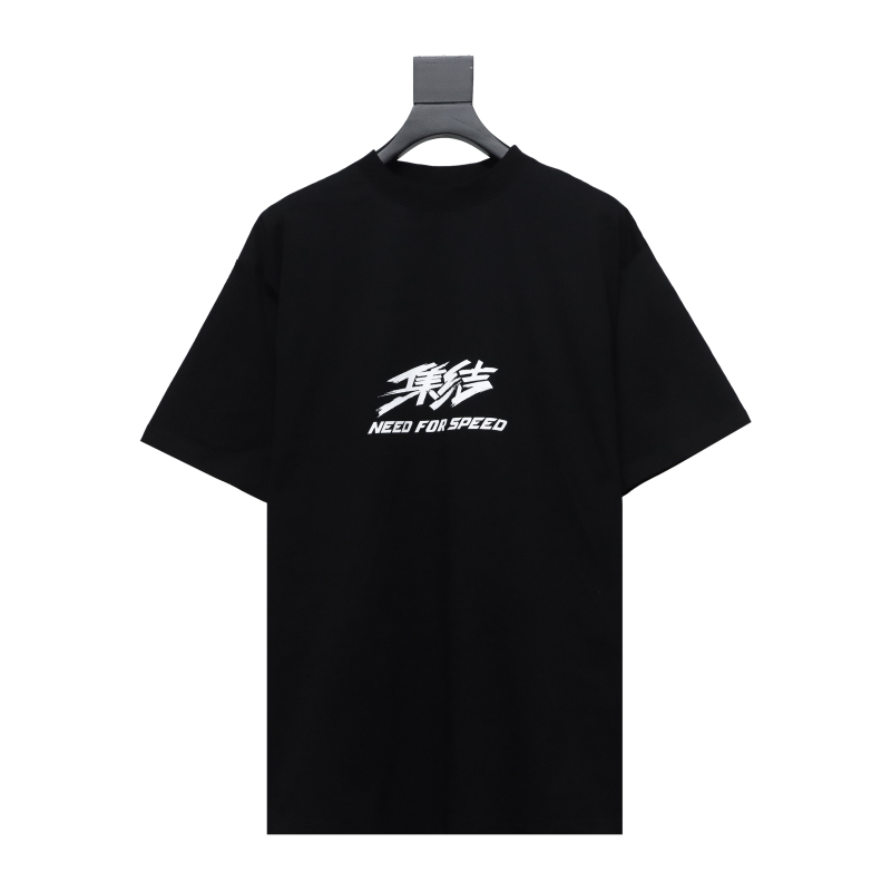 Balenciaga 24ss Gathering Print Back Tape Printed T-Shirts 2