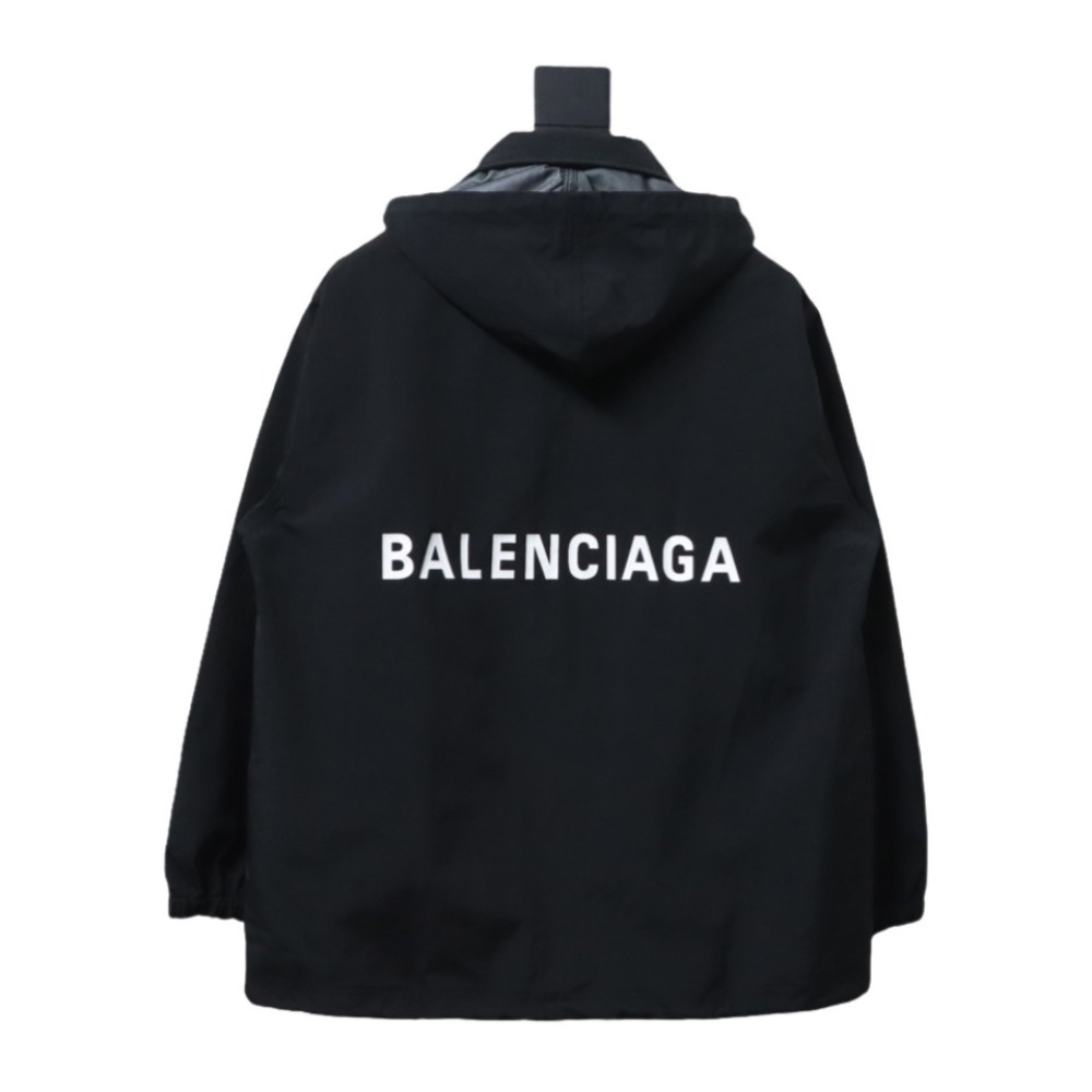  Balenciaga BLCG 23 hooded stand-up collar with letters on the back Windbreaker Jacket 1