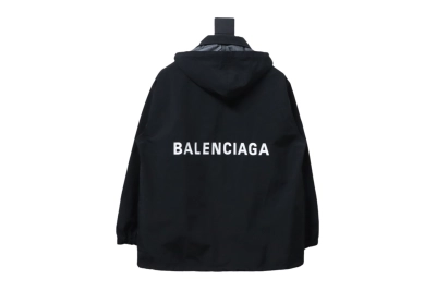  Balenciaga BLCG 23 hooded stand-up collar with letters on the back Windbreaker Jacket 1 02